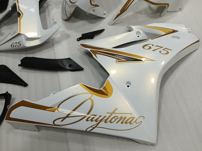 Gold Pearlescent White Fairing Kit For Triumph Daytona 675R 2006 2007 2008