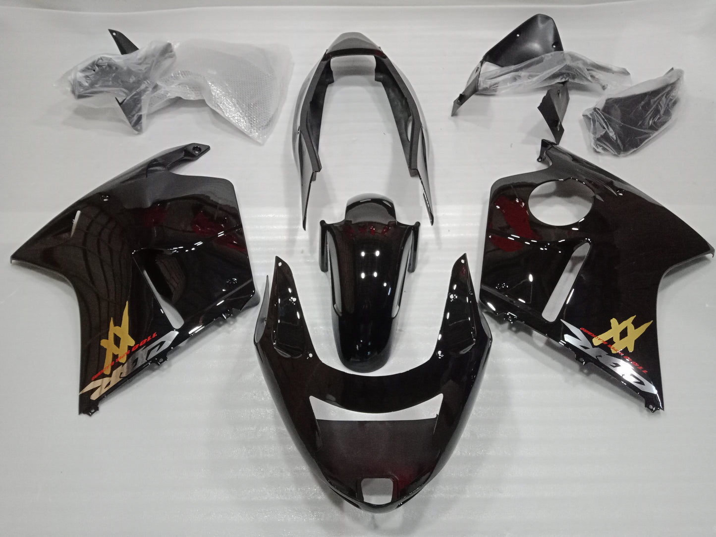 ---AU STOCKING---Black Gold Fairing Fit For Honda CBR1100XX BLACKBIRD