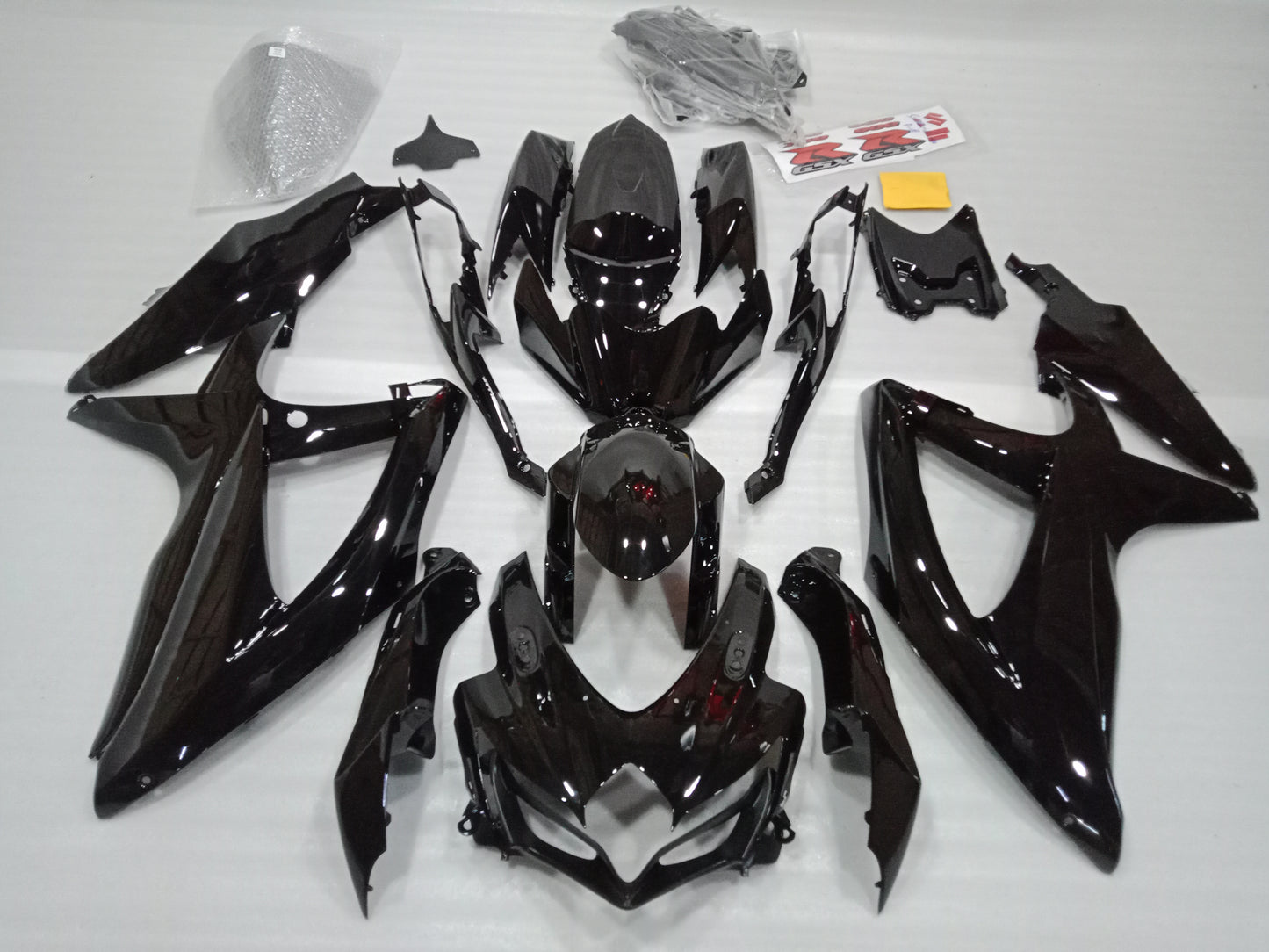 ---AU STOCKING---Fit Suzuki GSXR GSX-R 600 750 2008 2009 2010 K8 Gloss Black Fairing Kit
