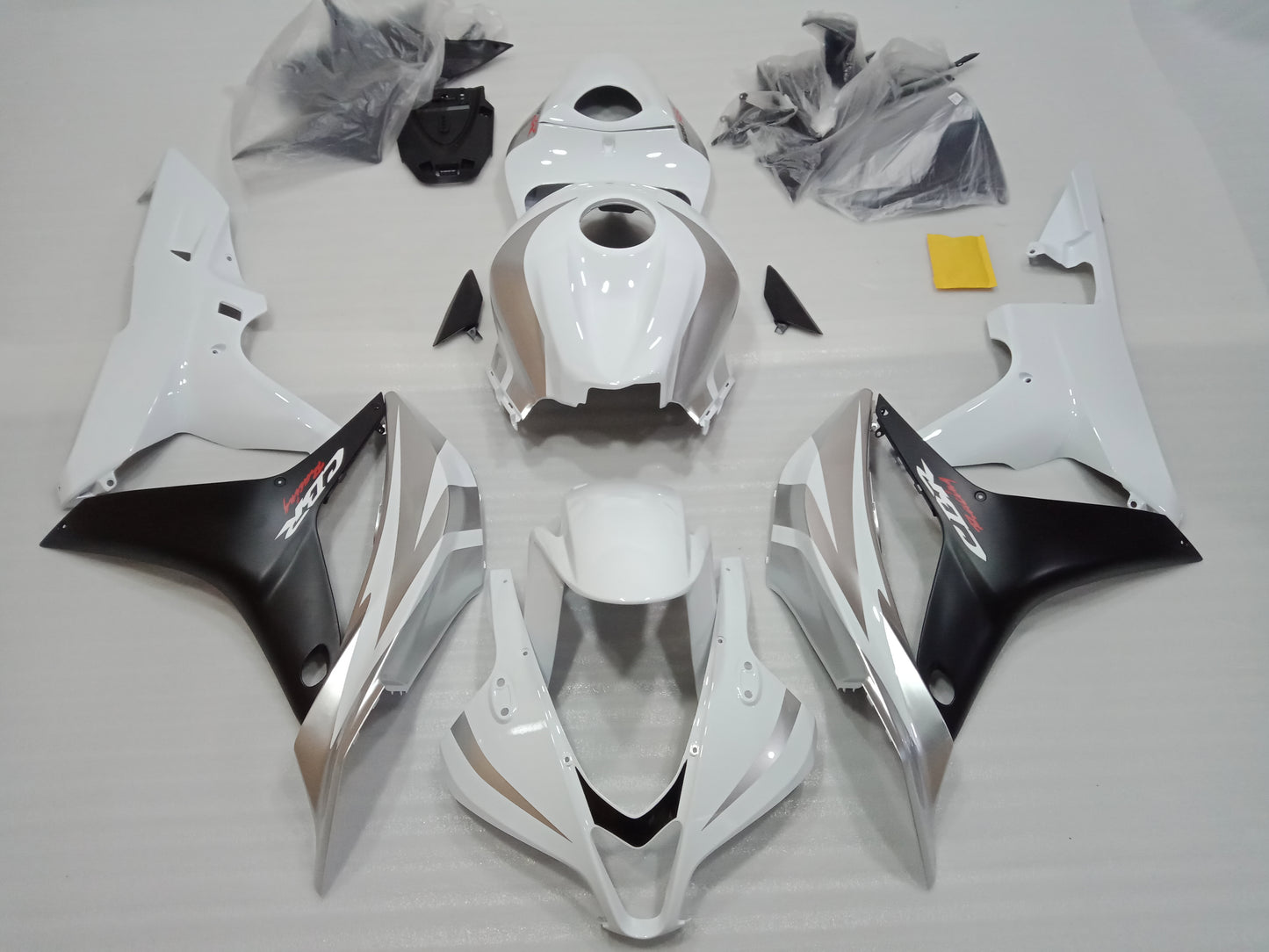 ---AU STOCKING---White Silver Fairing Kit For Honda CBR600RR 2007 2008