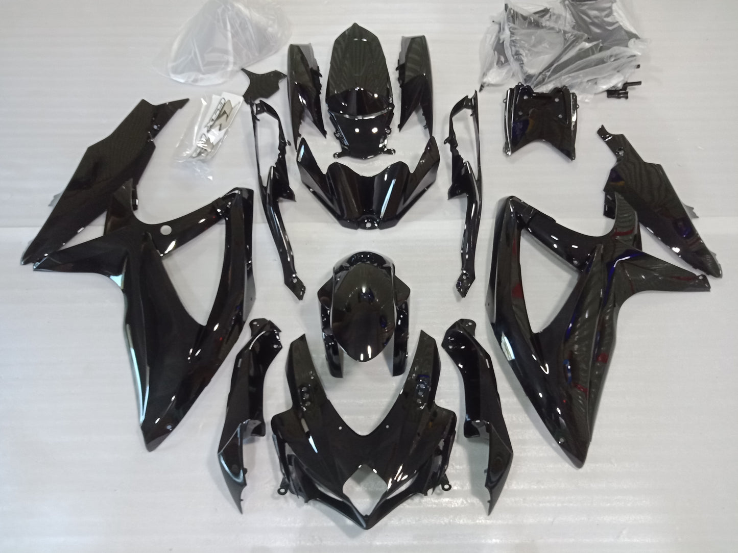 ---AU STOCKING---Fit Suzuki GSXR GSX-R 600 750 2008 2009 2010 K8 Gloss Black Fairing Kit