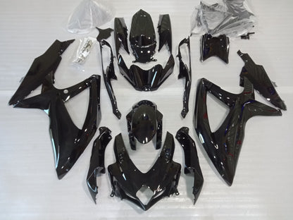 ---AU STOCKING---Fit Suzuki GSXR GSX-R 600 750 2008 2009 2010 K8 Gloss Black Fairing Kit