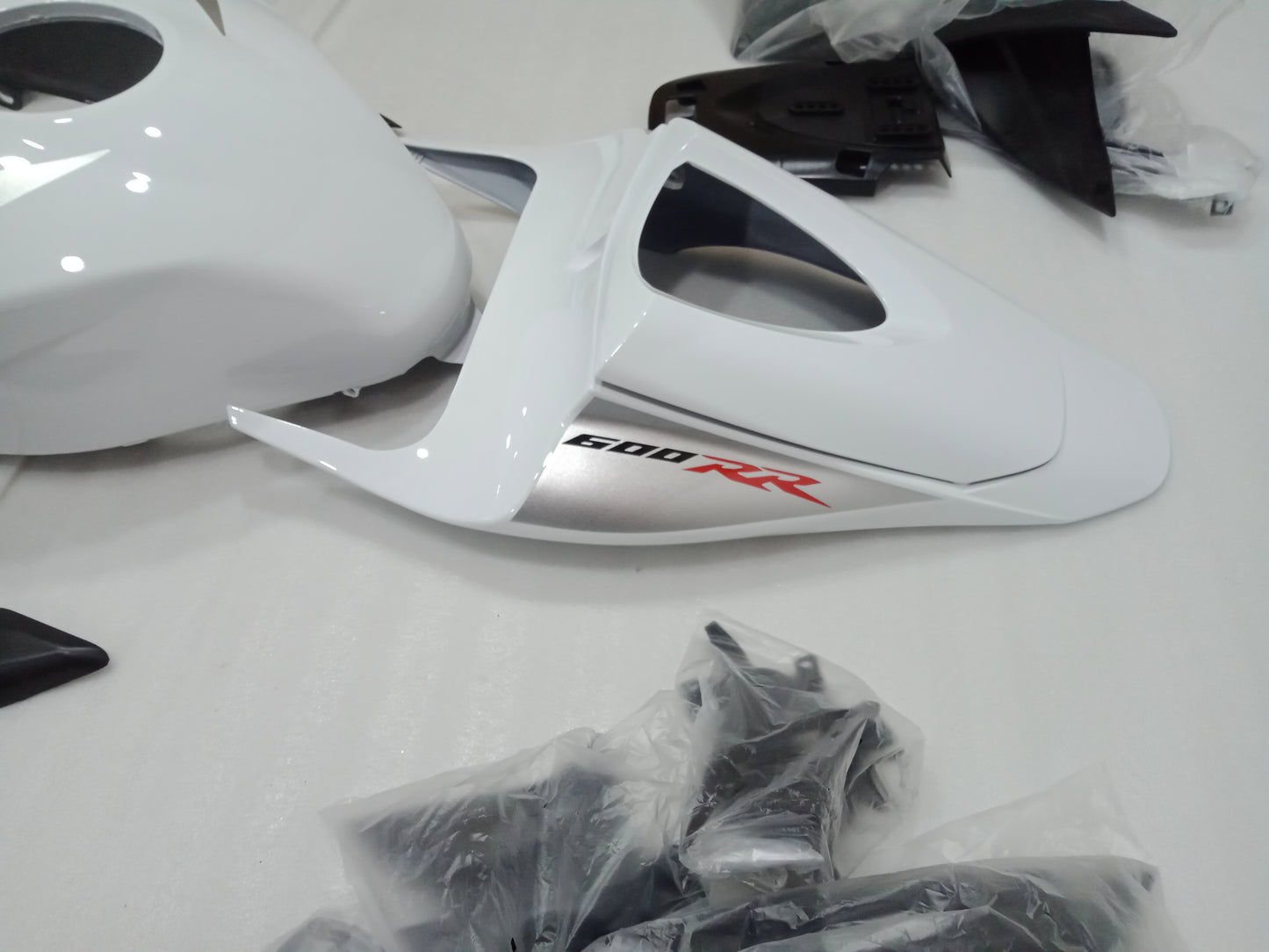 ---AU STOCKING---White Silver Fairing Kit For Honda CBR600RR 2007 2008