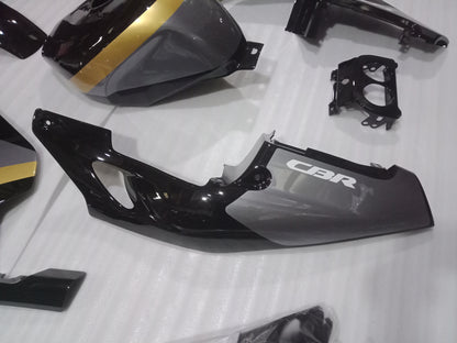 ---AU STOCKING--- Black Gold Fairing Kit Fit Honda CBR250RR MC22 1990 - 1999 Tank Cover