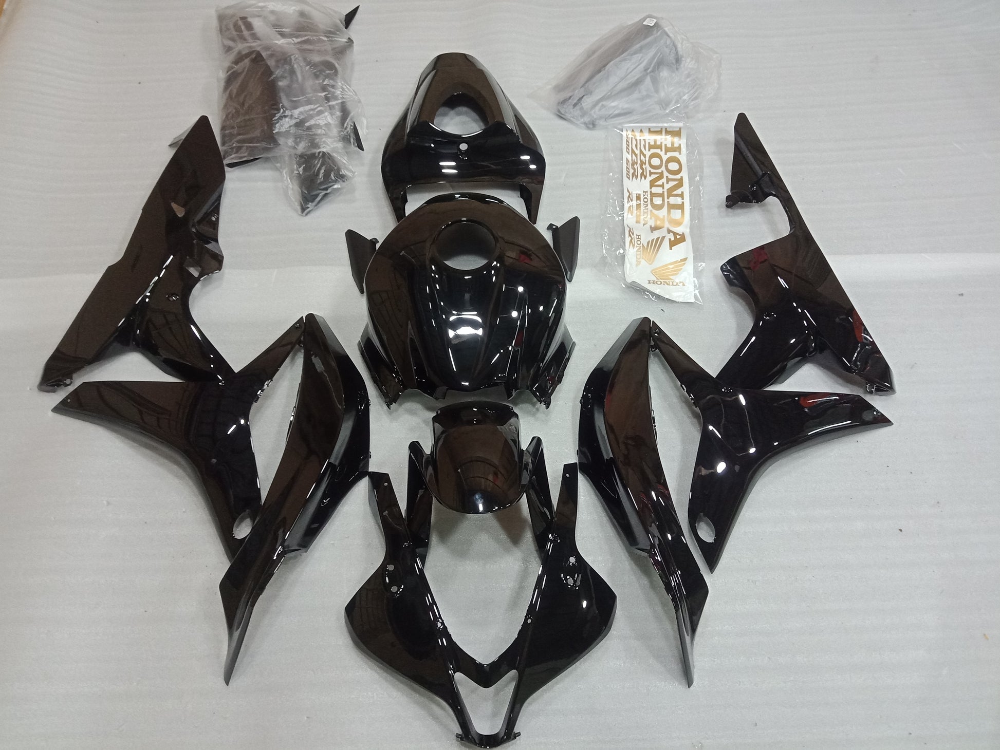 ---AU STOCKING---Gloss Black Fairing Kit For Honda CBR600RR 2007 2008