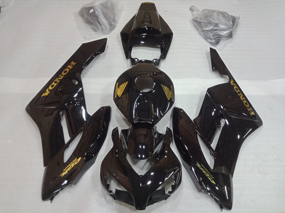 ---AU STOCKING--- Gloss Black Gold Honda CBR1000RR 2004 2005 Fairing Kit