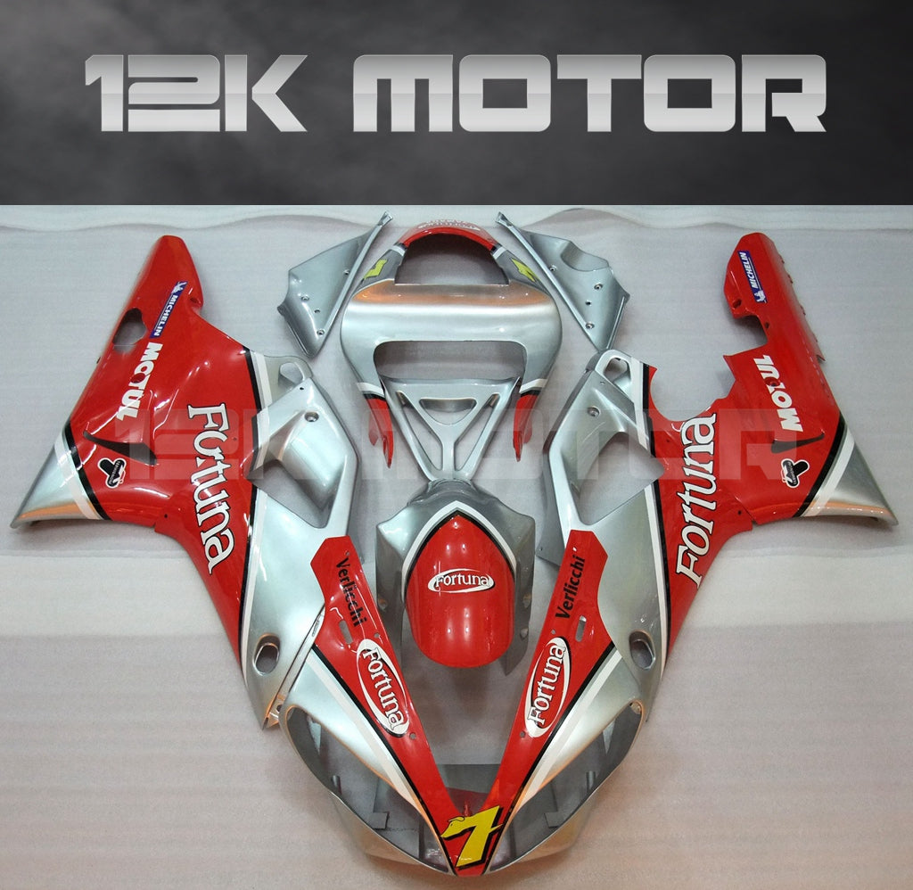 Red Silver 2000 - 2001 Yamaha YZF R1 Fairing 01