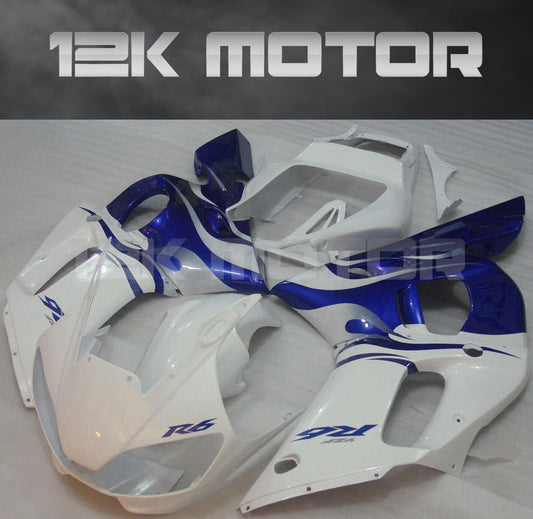 White and Blue Fairing For Yamaha R6 Fairing 01