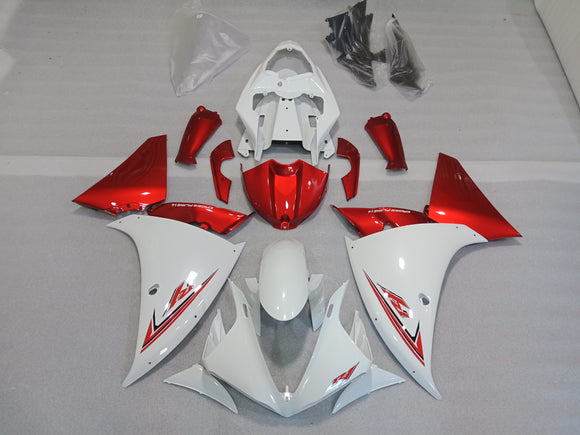 White Candy Red Fairing Kit For Yamaha R1 Fairing 01