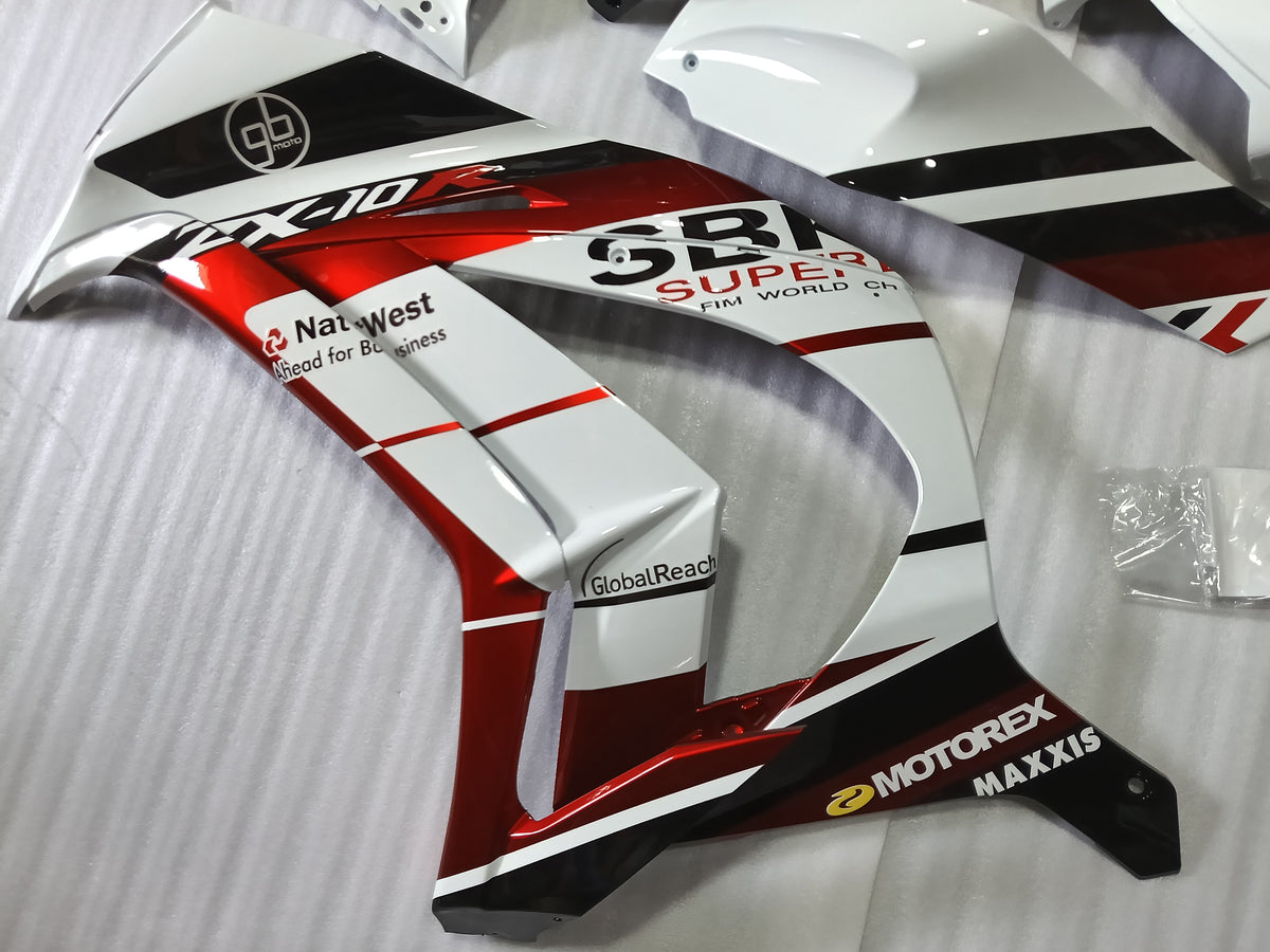 ---AU STOCKING---Pear White Red Fairing Kit For KAWASAKI ZX10R 2011 - 2015 With Cowl
