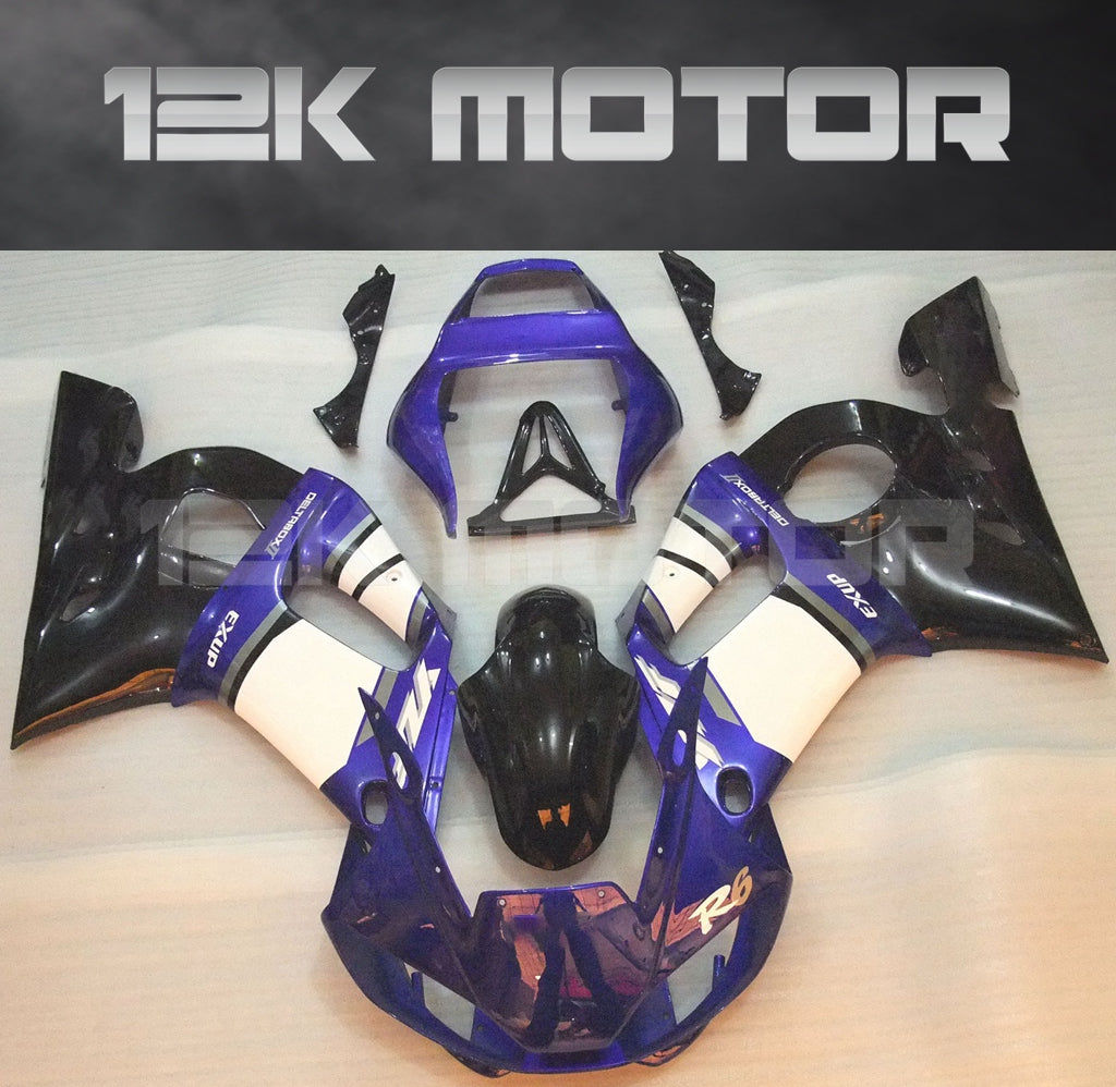 Blue White Design Fairing Kit for Yamaha R6 1998 1999 2000 2001 2002