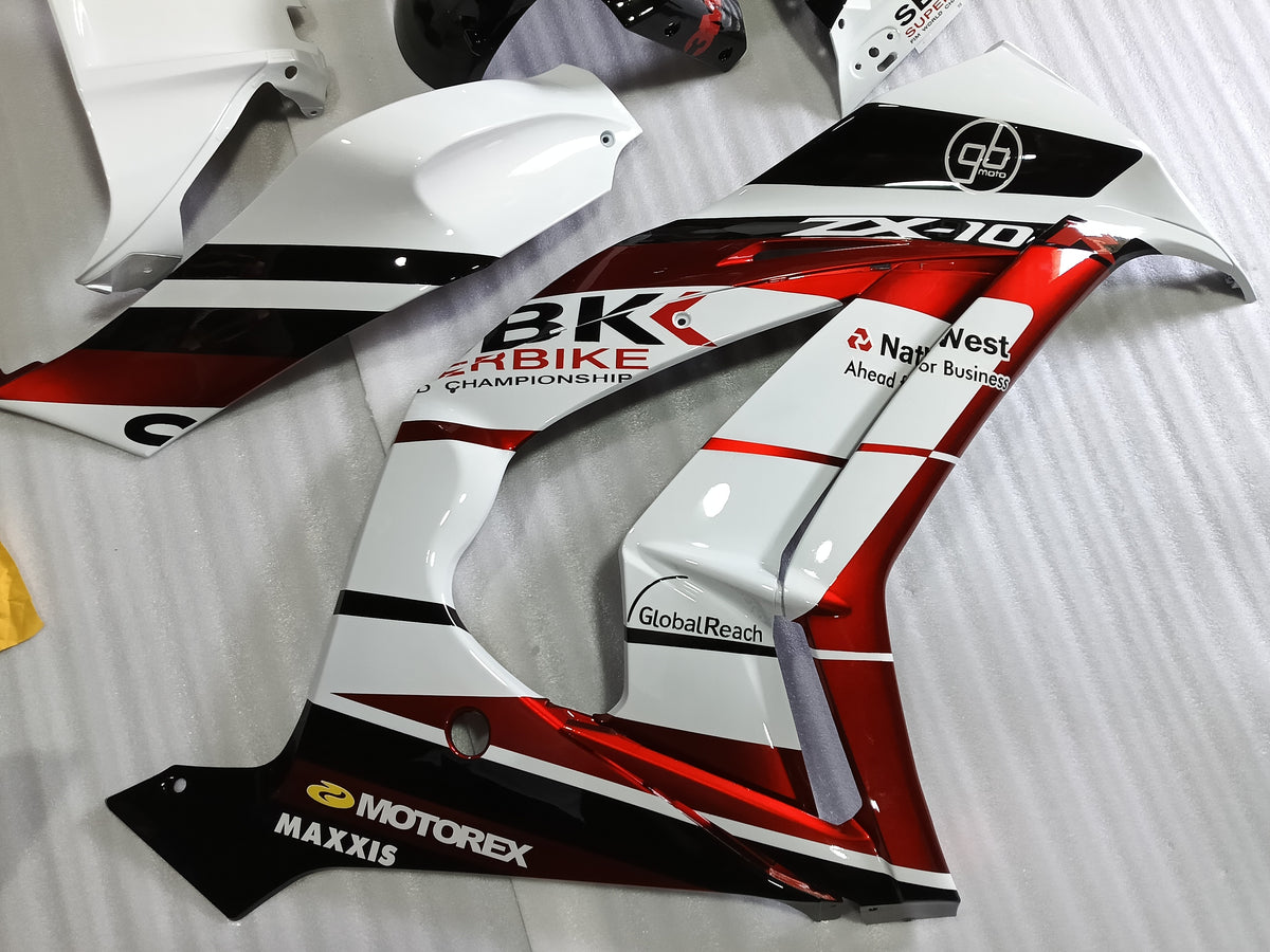 ---AU STOCKING---Pear White Red Fairing Kit For KAWASAKI ZX10R 2011 - 2015 With Cowl