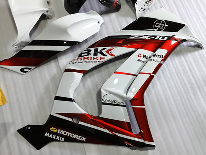 ---AU STOCKING---Pear White Red Fairing Kit For KAWASAKI ZX10R 2011 - 2015 With Cowl