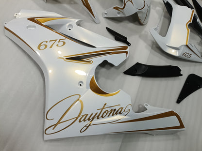 Gold Pearlescent White Fairing Kit For Triumph Daytona 675R 2006 2007 2008