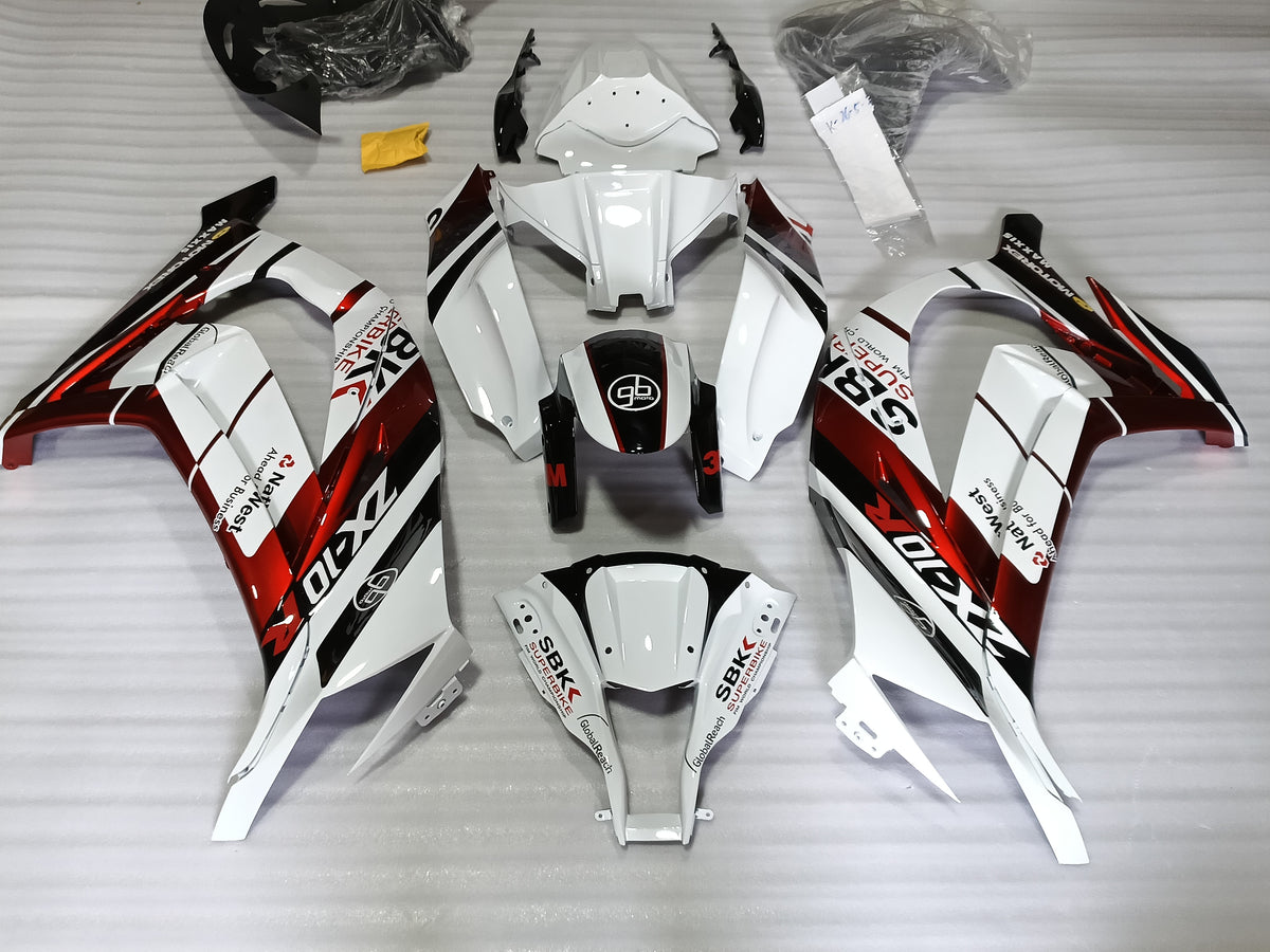 ---AU STOCKING---Pear White Red Fairing Kit For KAWASAKI ZX10R 2011 - 2015 With Cowl