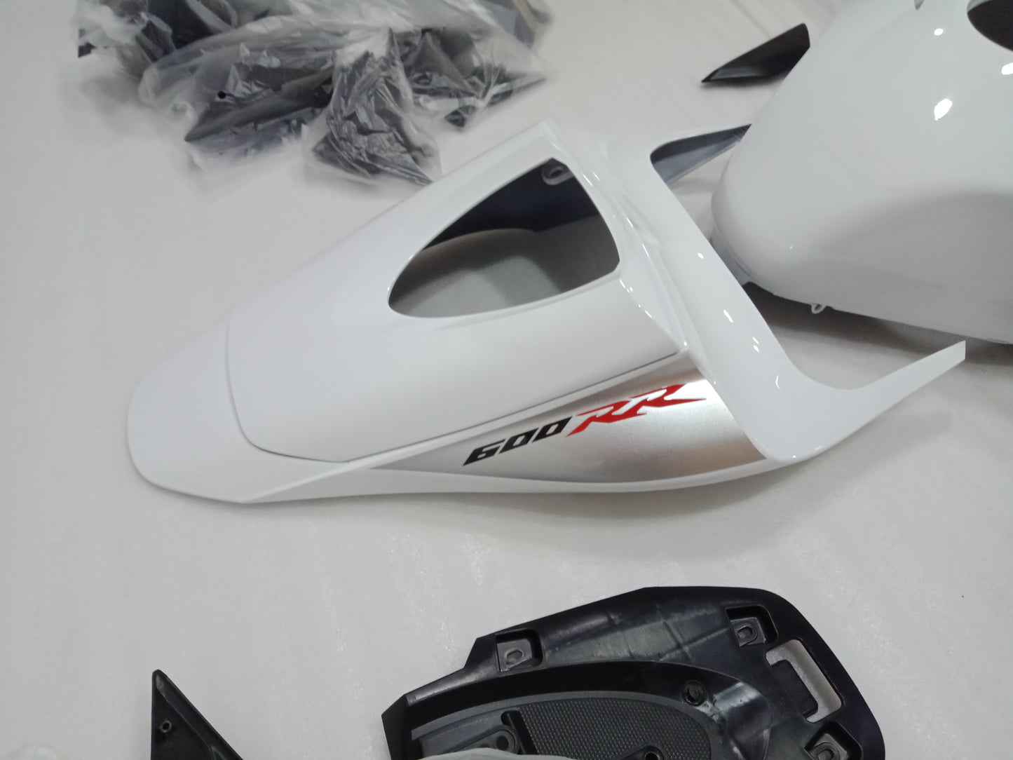 ---AU STOCKING---White Silver Fairing Kit For Honda CBR600RR 2007 2008