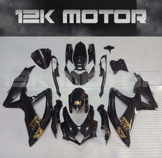 Black with Gold Stickers Fairing Fit for SUZUKI GSXR 600/750 2008-2010 Aftermarket Fairing Kit