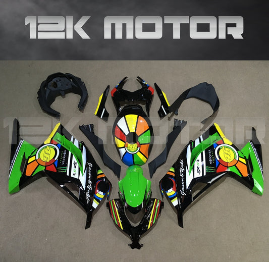 Ninja 300 2013 - 2017 Green Black Fairing Kit Set
