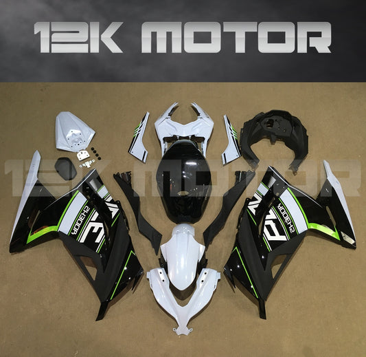 Ninja 300 2013 - 2017 Black White Trim Fairing Kits