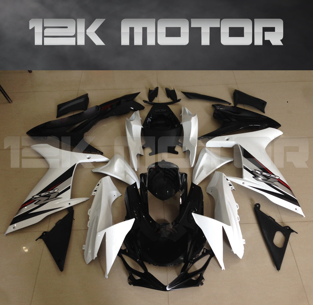 Black White Color Fairing Kit for 2011 to 2023 SUZUKI GSXR 600 GSX-R750