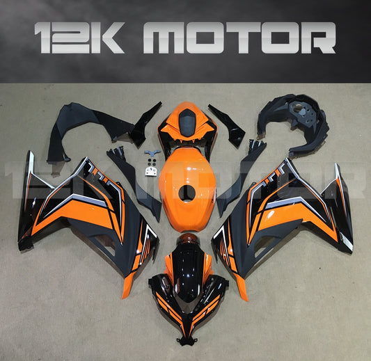 Ninja 300 2013 - 2017 Orange Black Fairing Kit Set