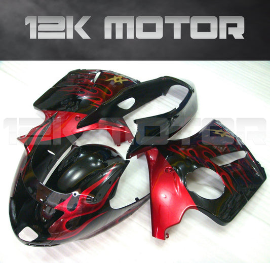 Black Red Fairing Kits fit HONDA CBR1100XX Blackbird 1996 - 2007