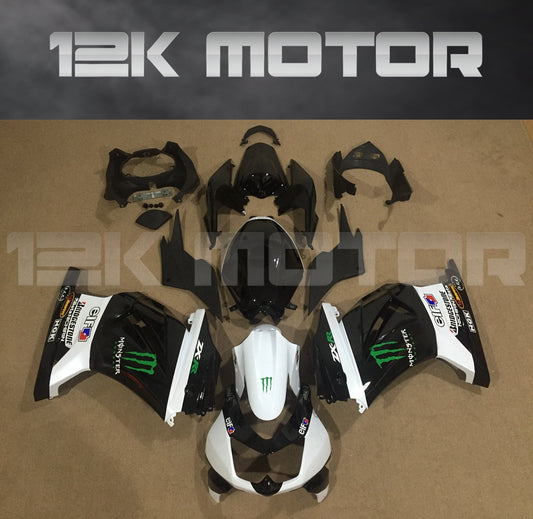 Black White Monster Fairings for Ninja 250 2008 - 2012