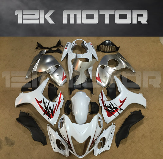 SUZUKI Hayabusa GSX1300R 2008-2018 White and Silver Fairing