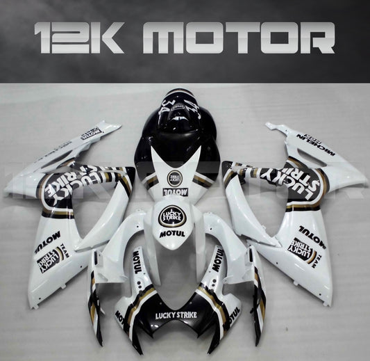 Black Lucky Strike Fairing Fit For SUZUKI GSXR 600/750 2006 2007 Aftermarket Fairing Kit