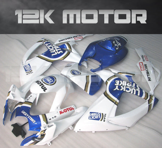 Blue Luck Strike Fairing Fit For SUZUKI GSXR 600/750 2006 2007 Aftermarket Fairing Kit