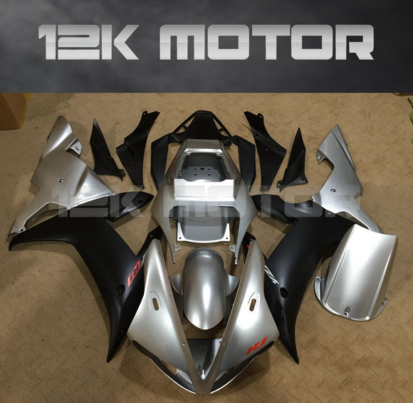 Silver and black Fairing For Yamaha R1 2002 2003 Aftermarket Fairing Kit