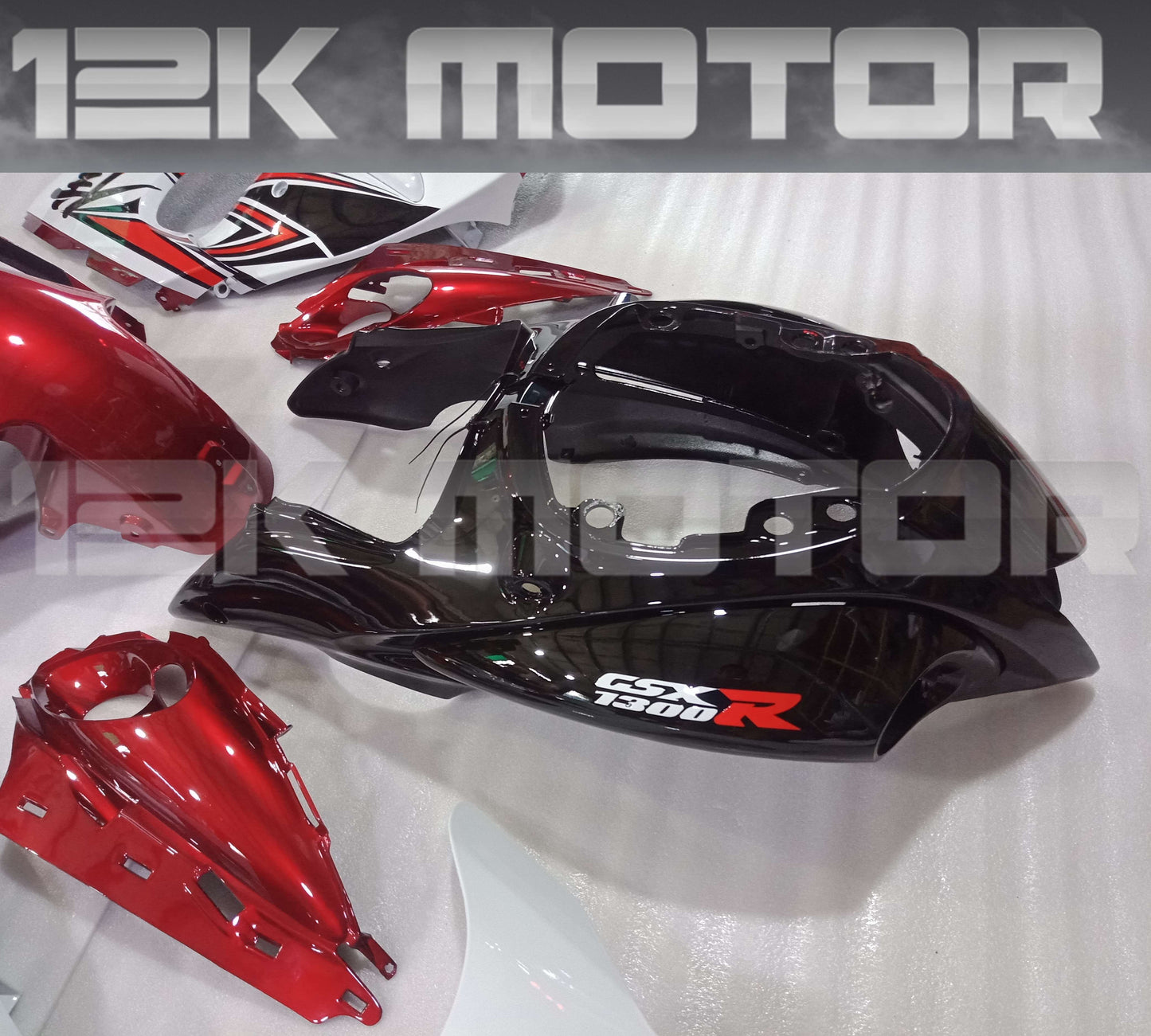 White Red Color Fairing Kit For 2008-2019 SUZUKI Hayabusa GSX1300R