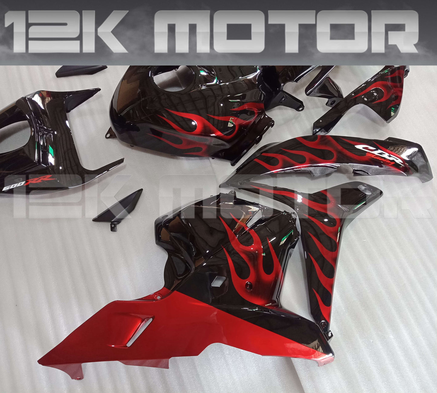 Red Flame Fairing fit HONDA CBR600RR 2009 2010 2011 2012