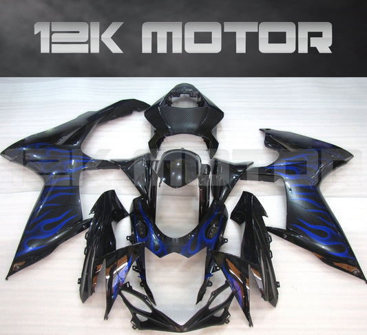 Black Blue Flame Design Fairing Set for SUZUKI GSXR 600 GSX-R750 2011 to 2023