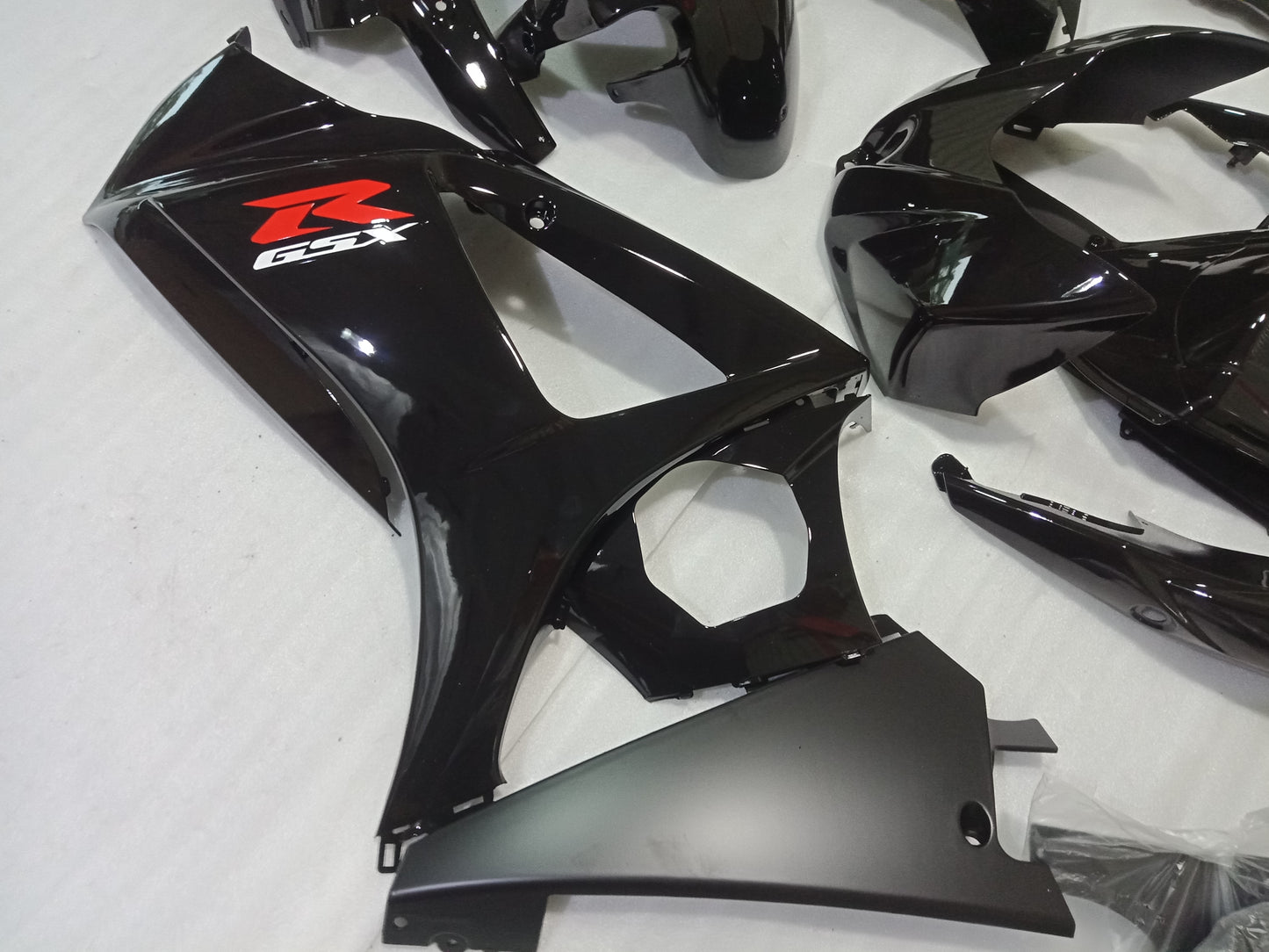 ---AU STOCKING---Fit Suzuki GSXR GSX-R 1000 2007 2008 Plain Gloss Black Fairing Kit