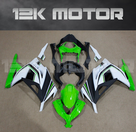 Ninja 300 2013 - 2017 Green White Fairing kit set
