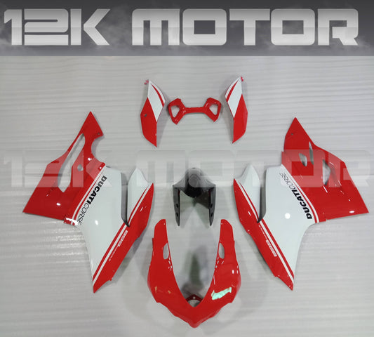 White Red Design For Ducati 899 1199  Fairing Kit