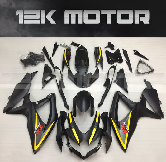Matt Black and Yellow K8 Fairing Fit for SUZUKI GSXR 600/750 2008-2010 Aftermarket Fairing Kit