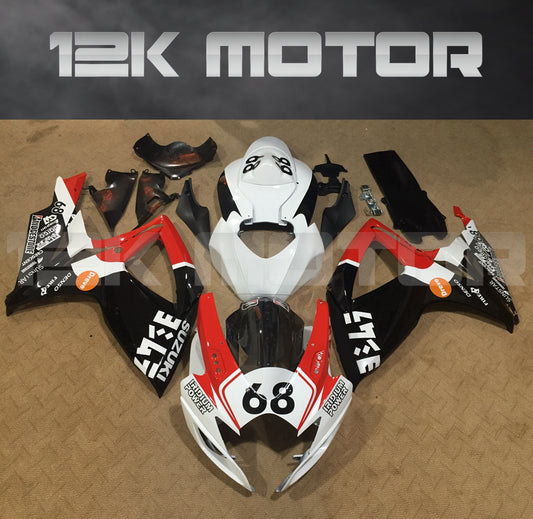 Black White and Red Fairing Fit For SUZUKI GSXR 600/750 2006 2007 Aftermarket Fairing Kit