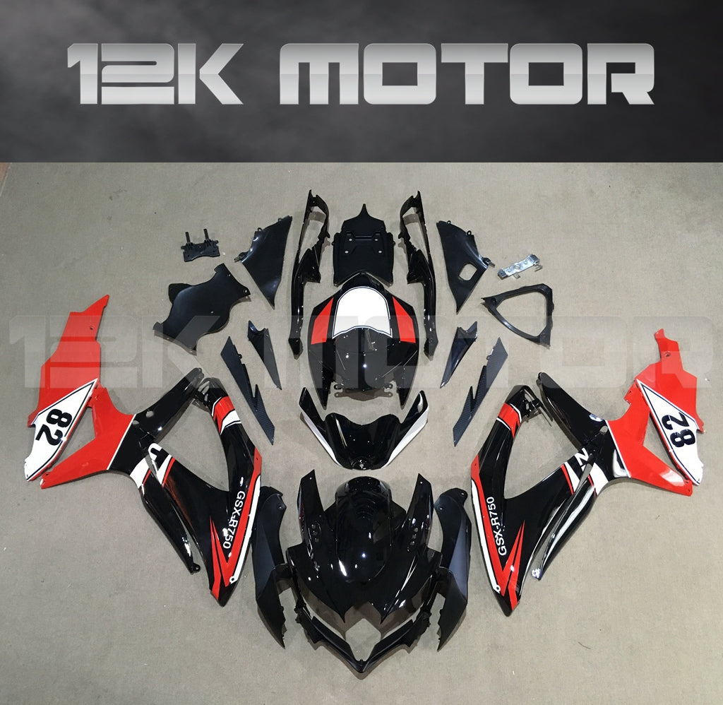Black Red Fairing Fit for SUZUKI GSXR 600/750 2008-2010 Aftermarket Fairing Kit