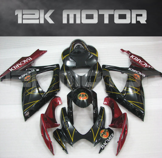 Black Fairing Fit For SUZUKI GSXR 600/750 2006 2007 Aftermarket Fairing Kit