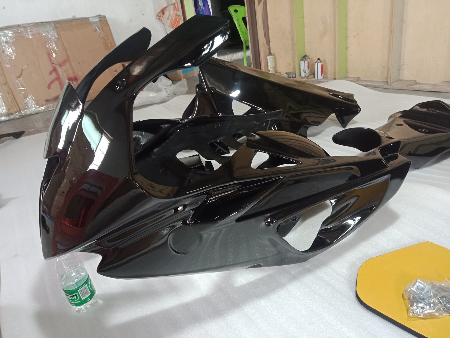 BMW S1000RR Black Race Fairing Kit Fiberglass 2009 2010 2011