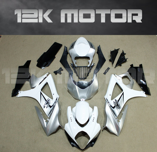 White and Silver Fairing Fit for SUZUKI GSXR 1000 2007 2008 Aftermarket Fairing Kit
