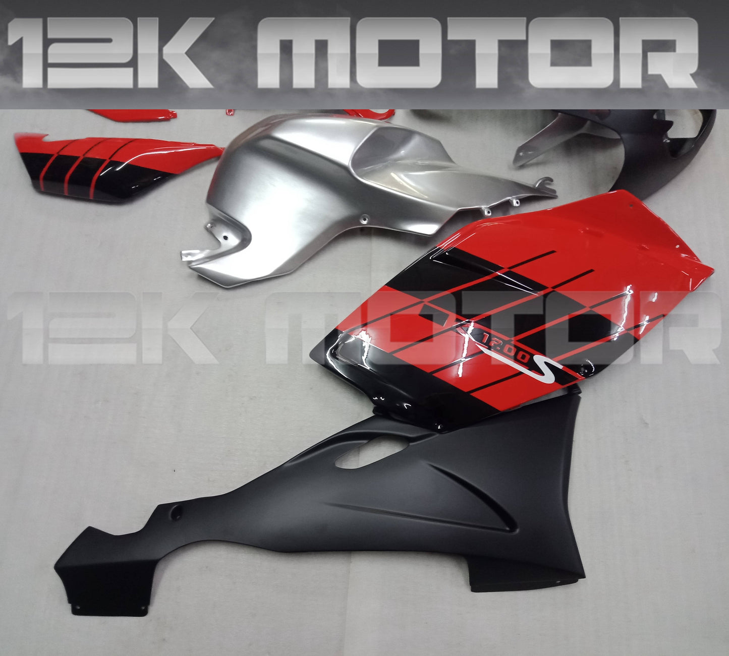 Red Black Silver Fairing Kit For BMW K1200S K1200 2005 2006 2007 2008