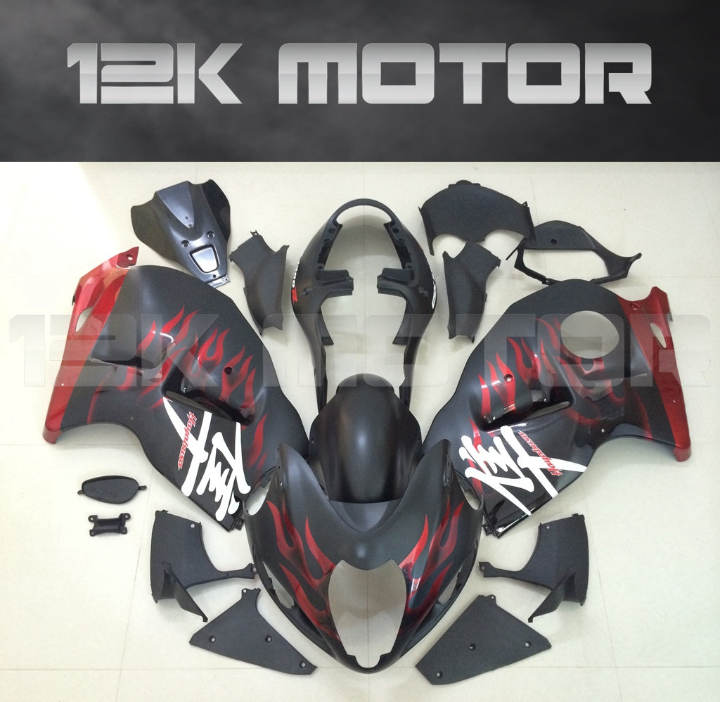 SUZUKI Hayabusa GSX1300R 1999-2007 Black with Red Flame Fairing