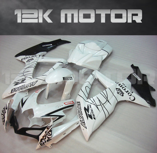 SUZUKI GSXR 600/750 2008-2010 White and Silver Fairing