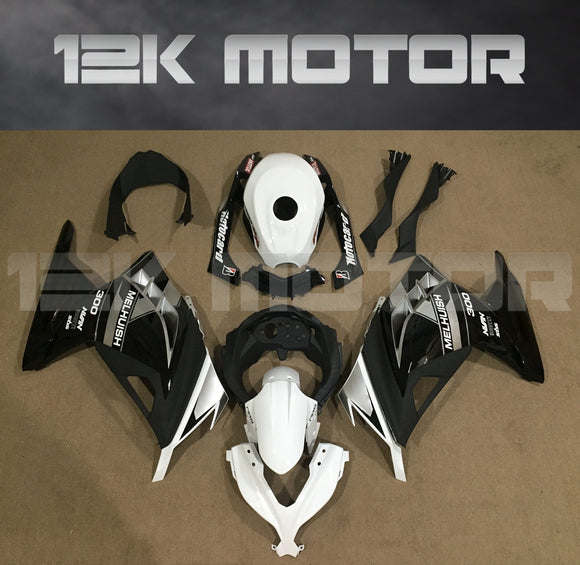 Ninja 300 2013 - 2017 White Black Fairing kits