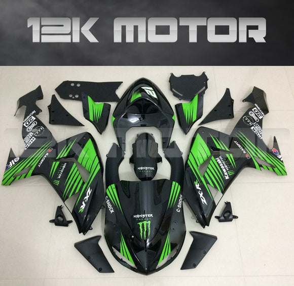 Green and Black Fairing kit fit 2006 to 2007 ZX-10R