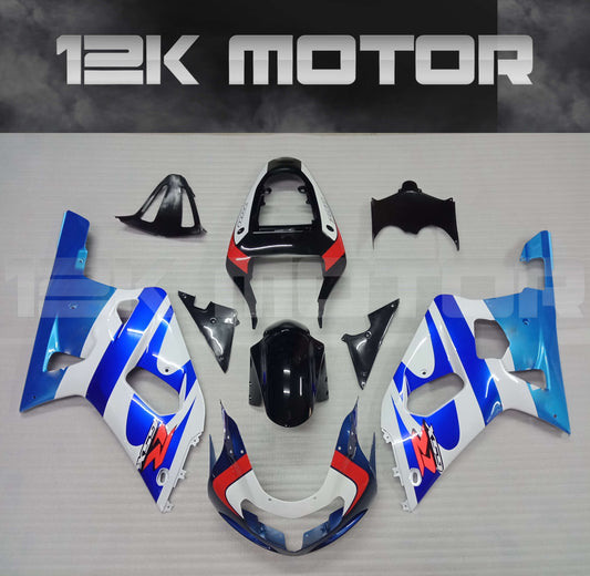 White and Blue Fairing Fit For SUZUKI GSXR 600/750 2000-2003 Aftermarket Fairing Kit