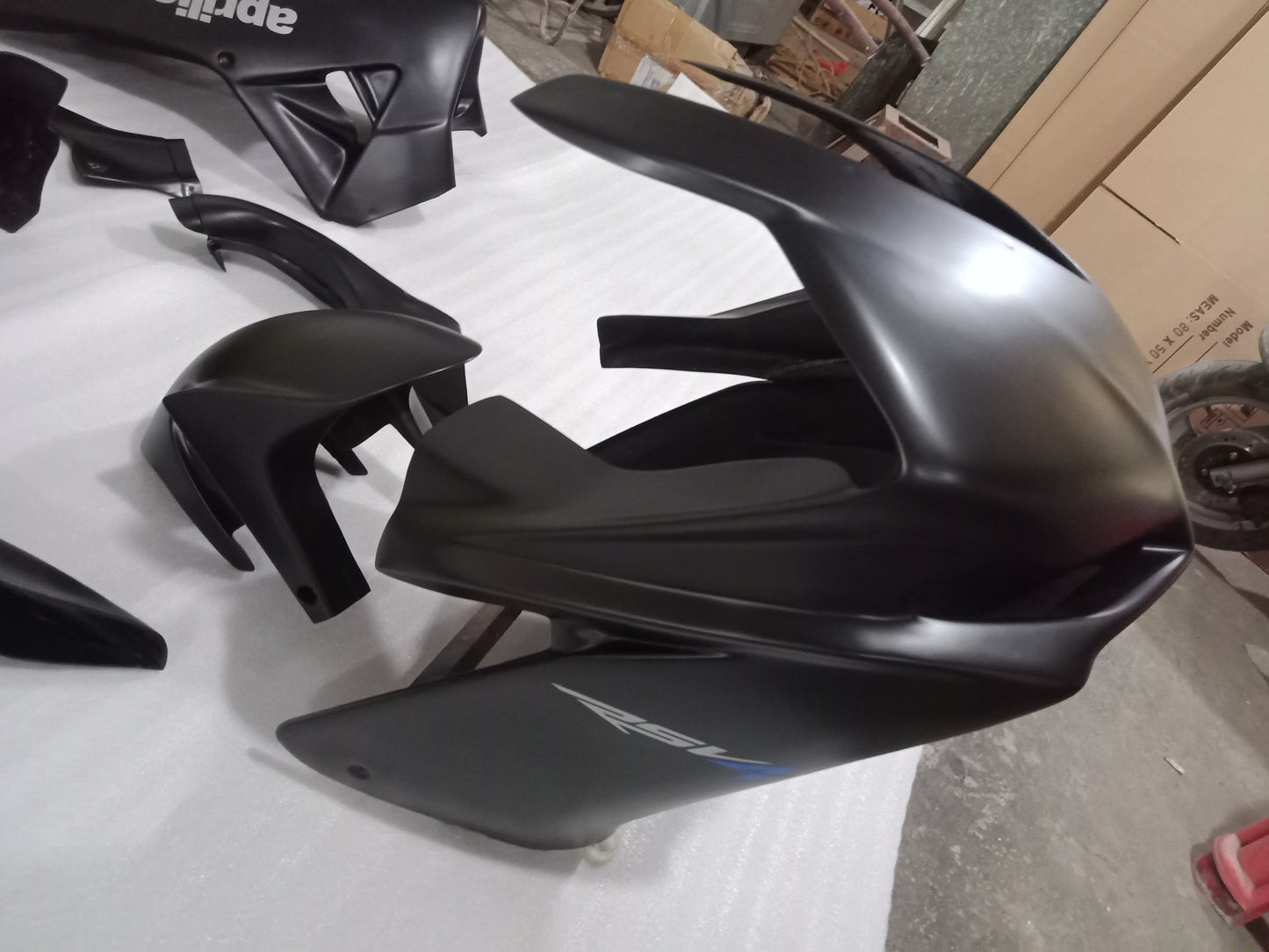 Aprilia RSV4 Black Race Fairing Kit Fiberglass Track Fairing Set 2009-2016